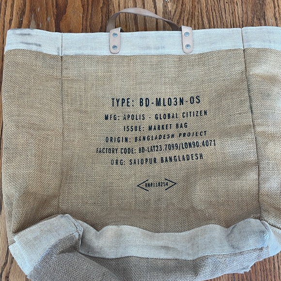 Apolis Market Bag in Natural Limited Edition Clare V. “Merci Beau Coup” - Picture 6 of 9